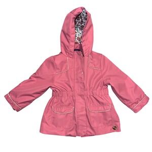 Sergent Major Girls' Parka Jacket Pink Floral‎ Lined 3 Years / 98 cm EUC